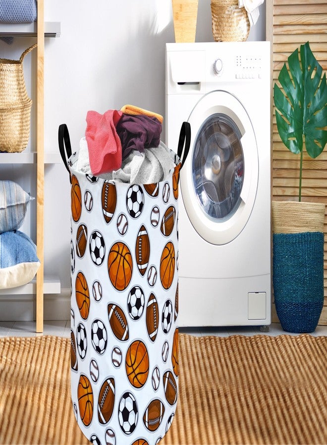 DUYIY Round Laundry Hamper Storage Basket Laundry Organizer Hamper Storage Bins Clothes Box Nursery Hamper Gift Basket with Handles - Image 5